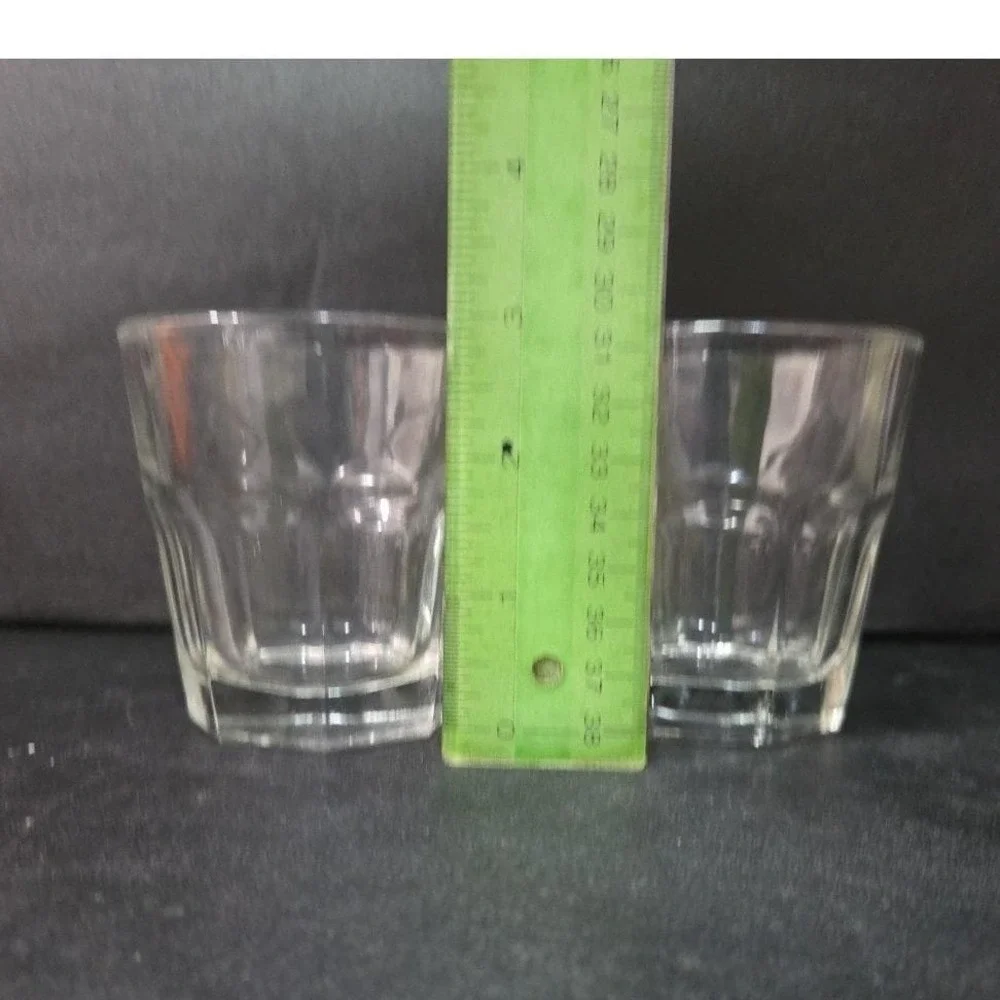 Libbey Duratuff Clear Paneled Juice Glasses, Set of 2, Vintage Clear Drinkware‎